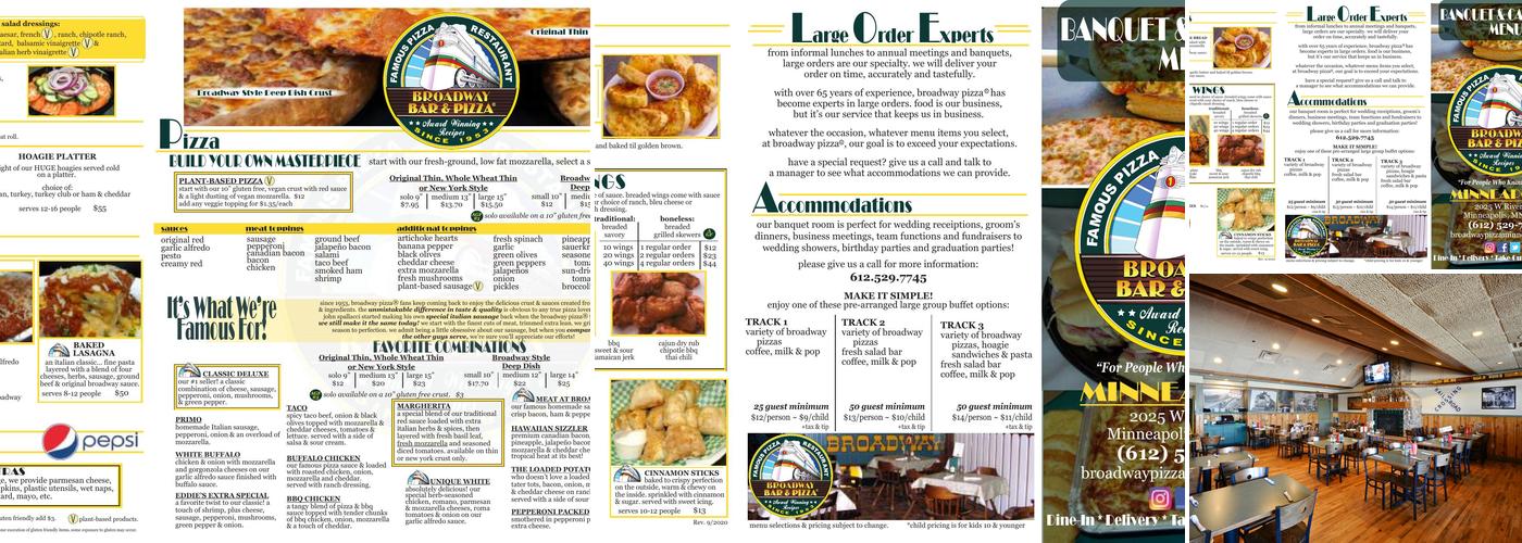 Broadway Bar & Pizza Menu