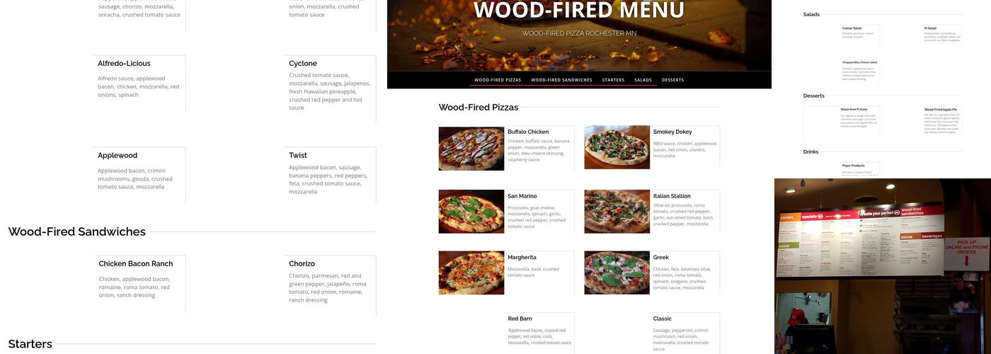 Pi Wood-Fired Pizza Menu