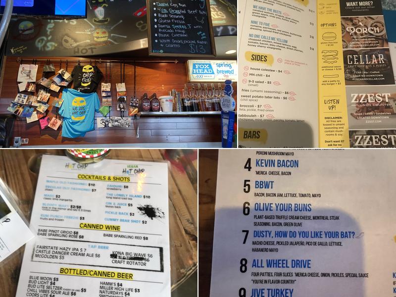 Hot Chip Burger Bar Menu