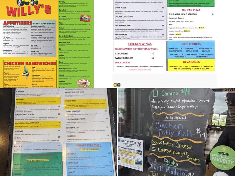 Fat Willy's Menu