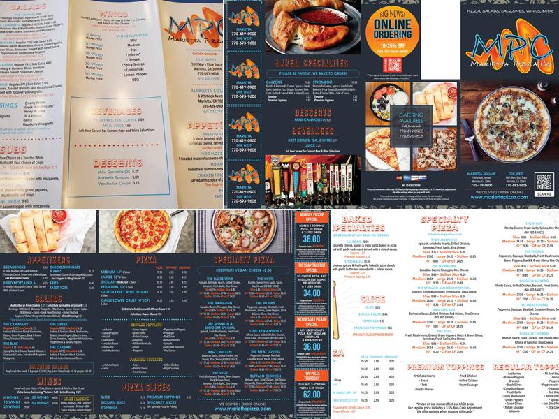 Marietta Pizza Co Menu