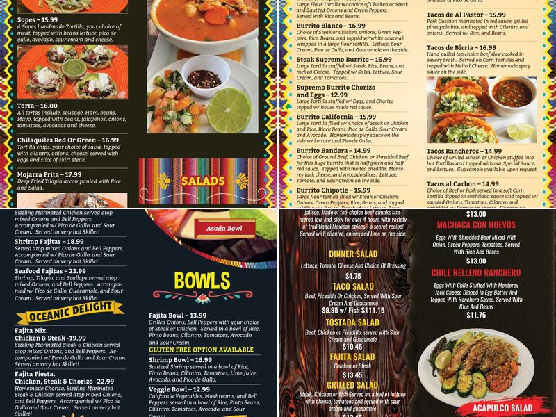 Fiesta Cafe Bar Menu