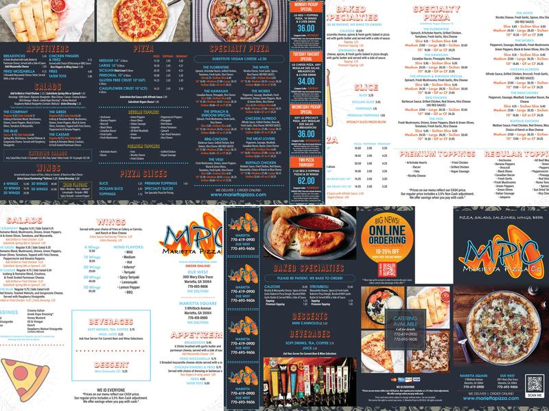 Marietta Pizza Co. Menu