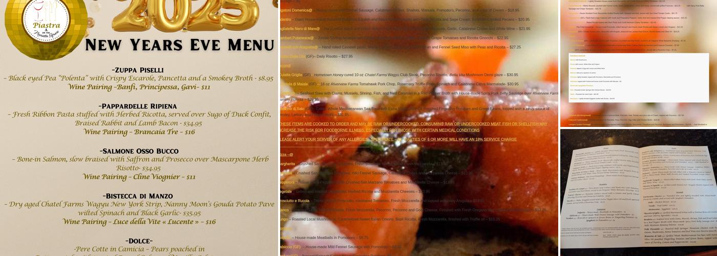 Piastra Restaurant Menu