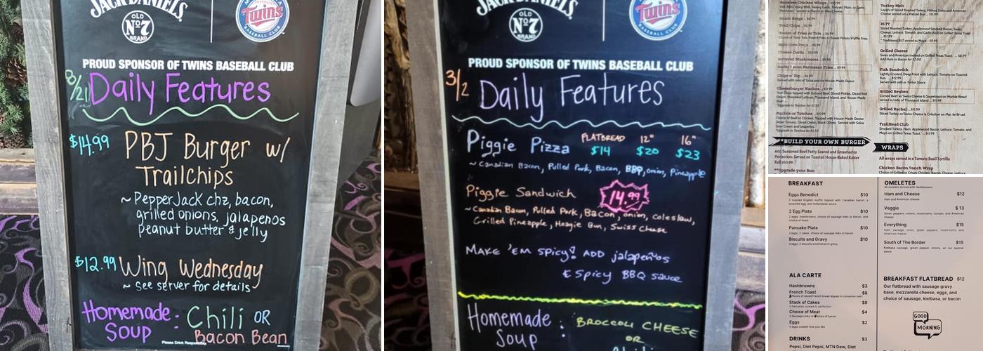 TrailHead Grill and Lanes Menu