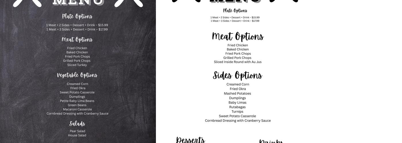 BBs Kitchen Menu