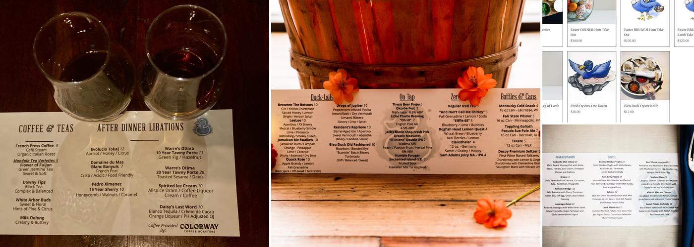 Bleu Duck Kitchen Menu