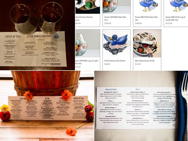 Bleu Duck Kitchen Menu