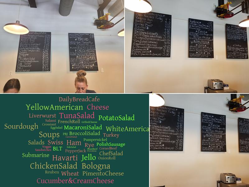 Daily Bread Cafe Menu