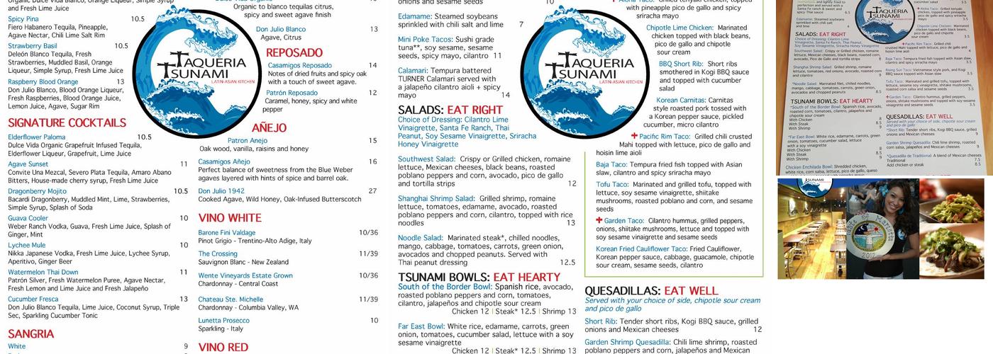 Taqueria Tsunami Menu
