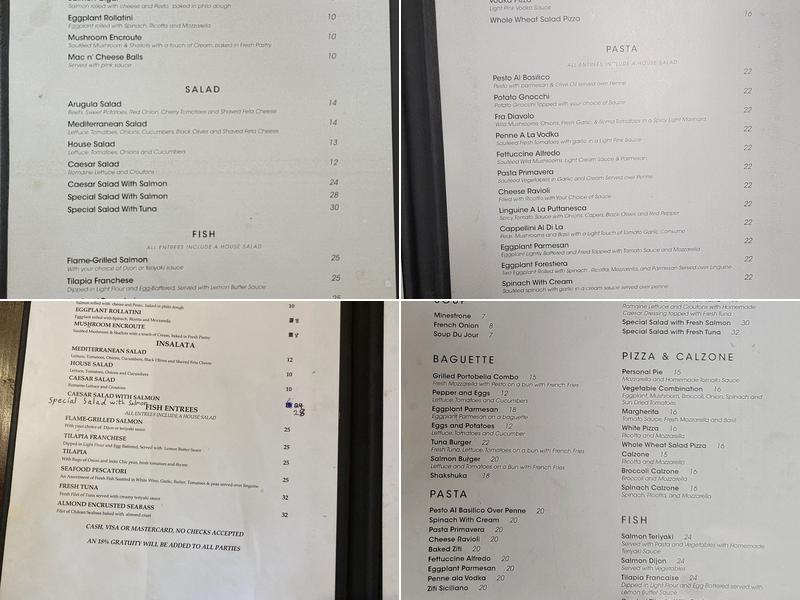 Al Di La Pizzeria & Bistro Menu