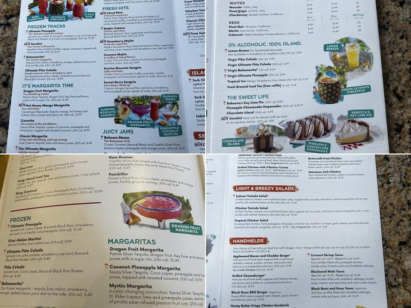 Bahama Breeze Menu