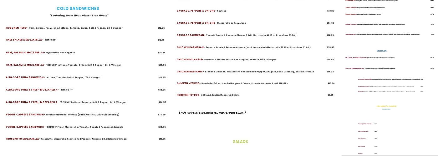 Hoboken Cafe on Whitlock Menu