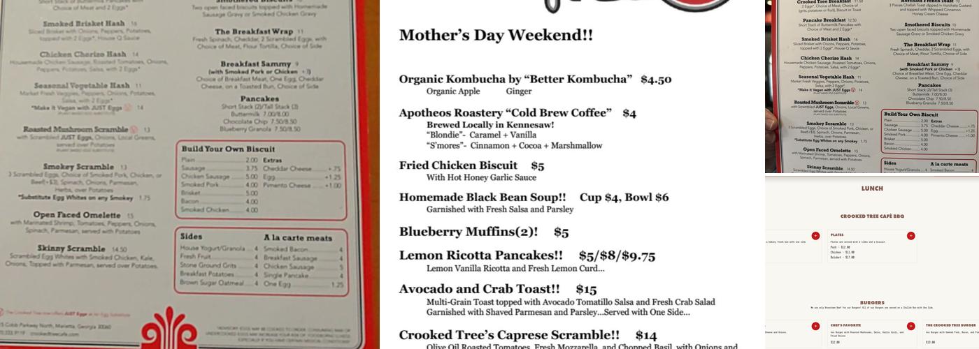 Crooked Tree Cafe Menu