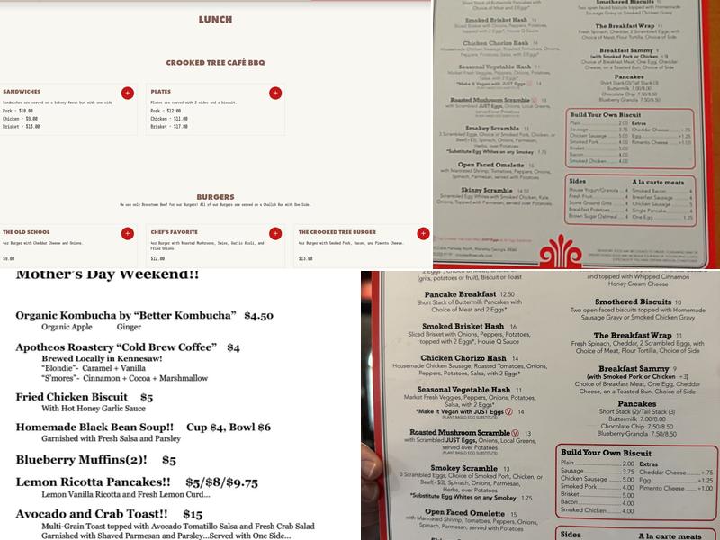 Crooked Tree Cafe Menu