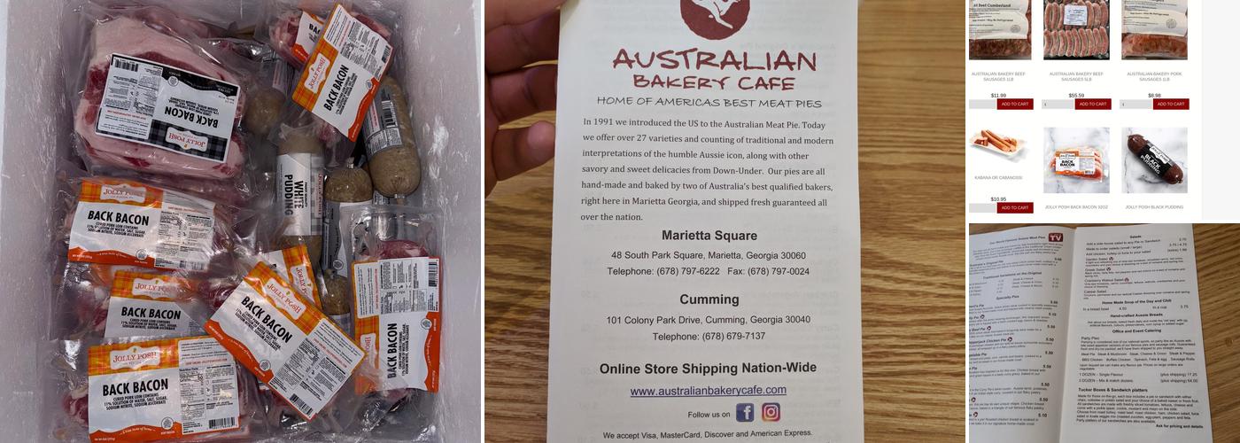 Australian Bakery Cafe Menu