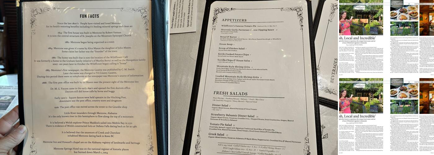 Wildflower Cafe Menu