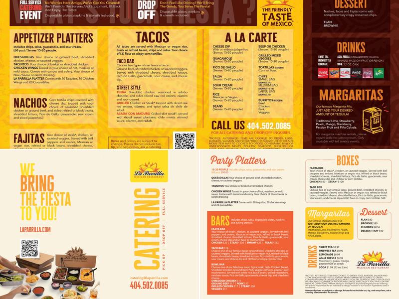 La Parrilla Catering Menu