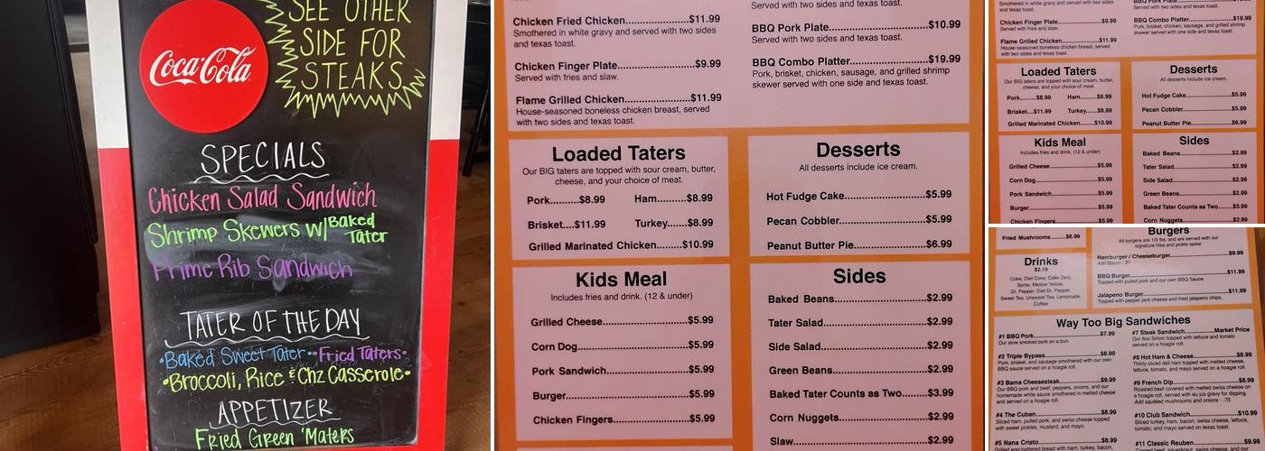 50 Taters #2 Menu