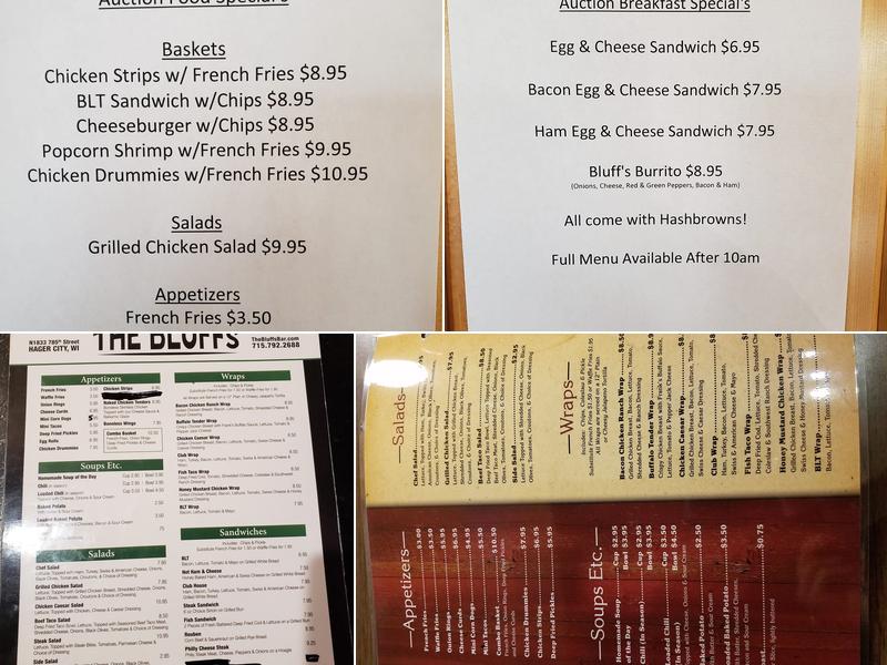 Bluffs Bar & Grill Menu