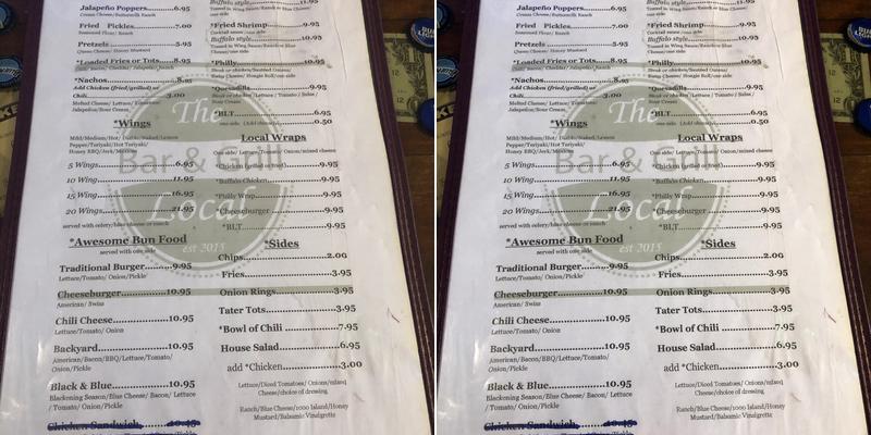 The Local Bar & Grill Menu