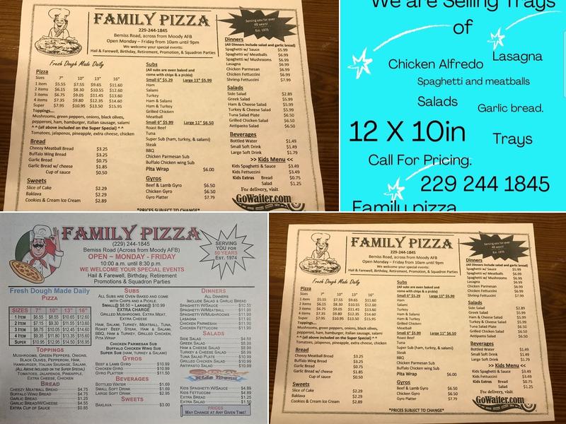 Family Pizza House Menu