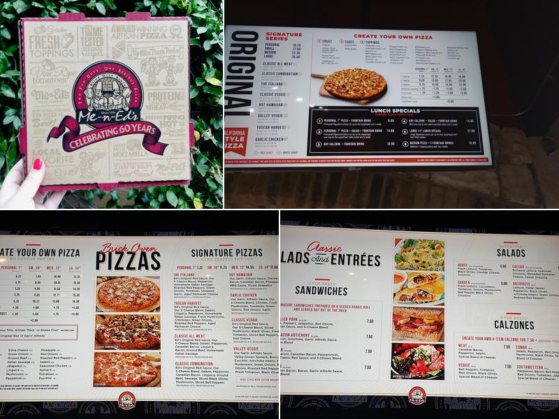 Me-n-Ed's Pizzeria Menu