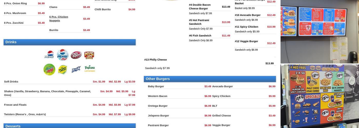 Fancy Burger Menu