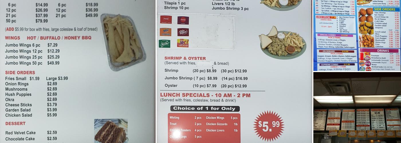 Hip Hop Fish & Chicken South Patterson Menu