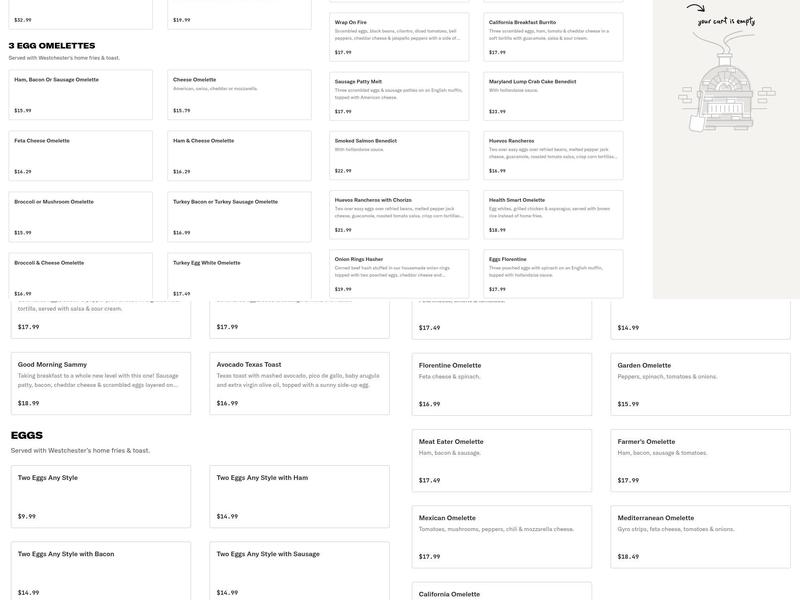 Westchester Diner Menu