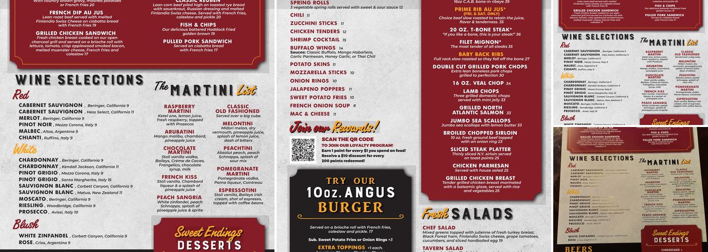 Jim Johnston's Steak House Menu