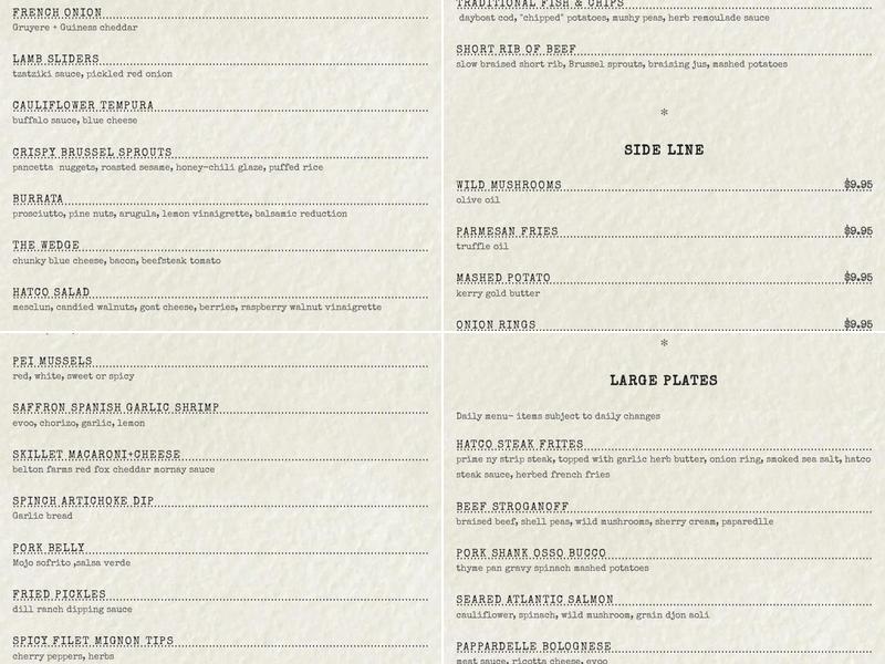 Hearth & Tap Menu
