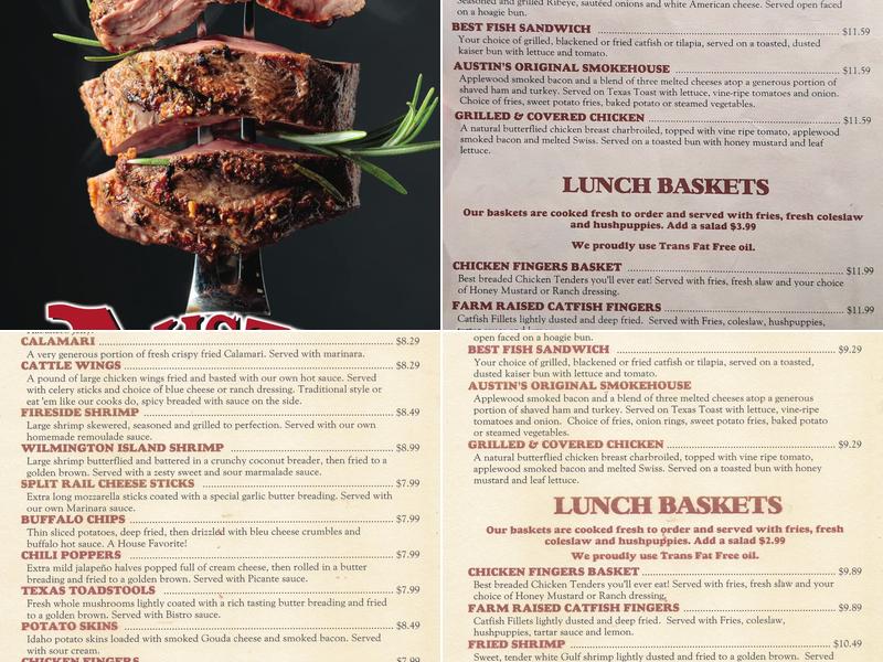Austins Cattle Company Menu