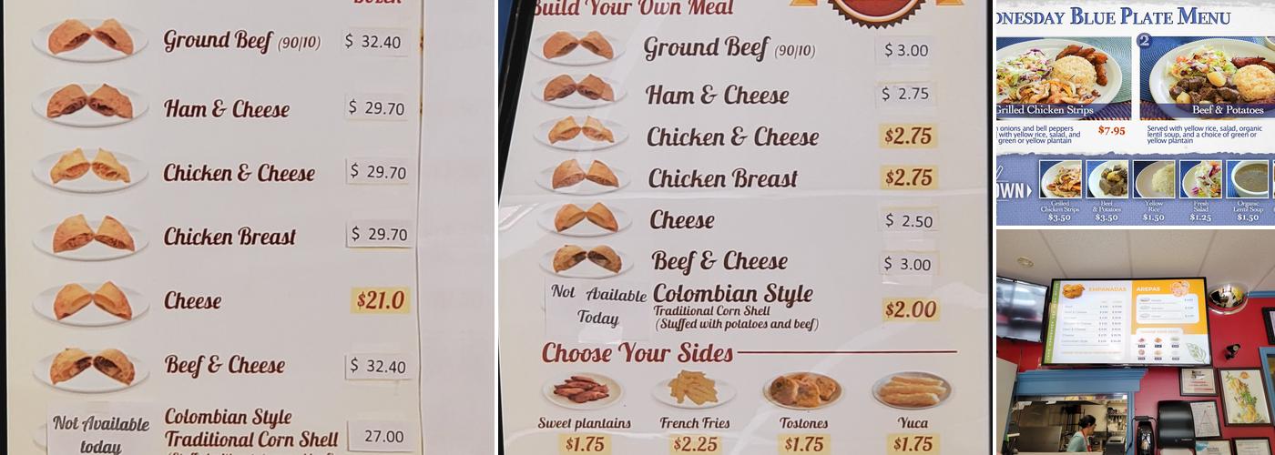 Empanadas and More Menu