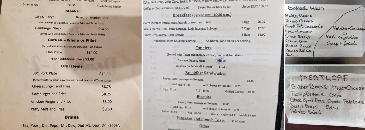 Deano's Hickory Pit Menu
