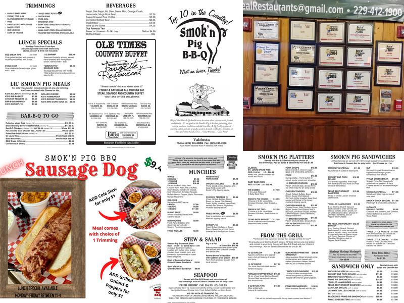 Smok'n Pig BBQ Menu