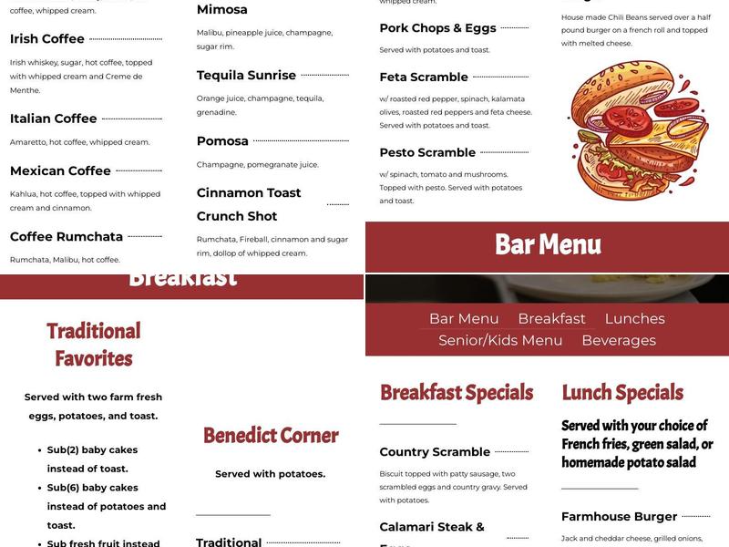 Red Apple Cafe Menu