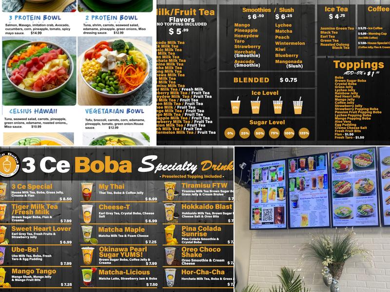 3 Ce Boba Menu