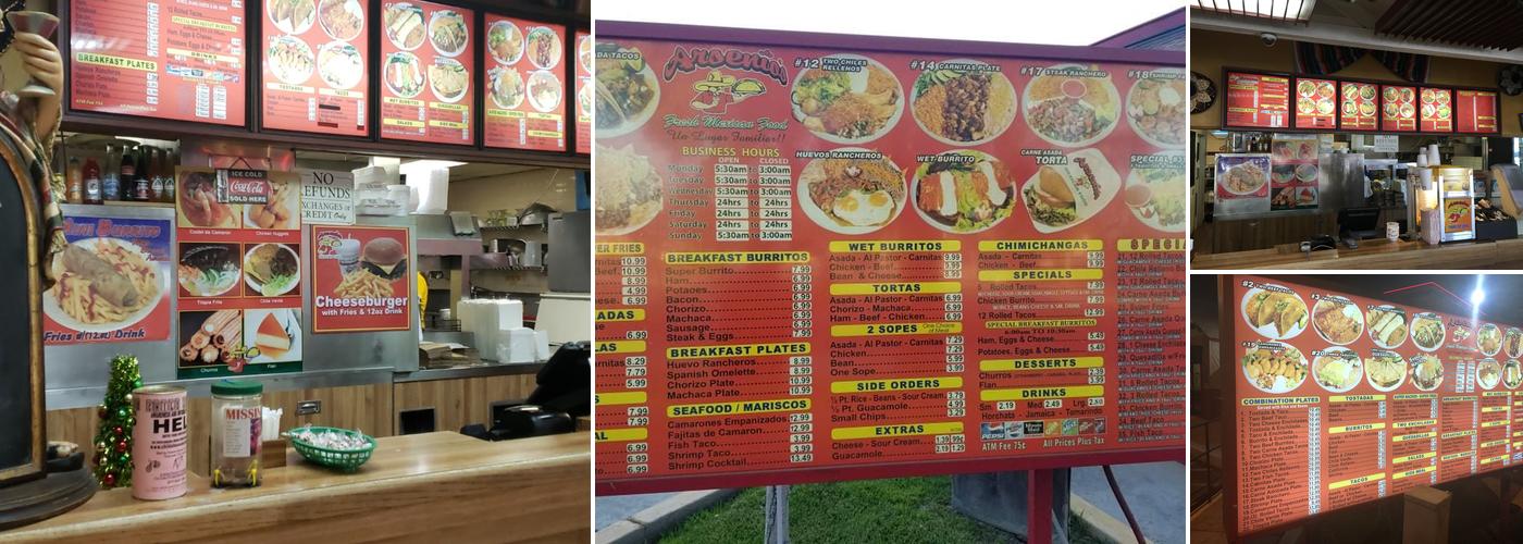 Arsenio's Mexican Food Menu