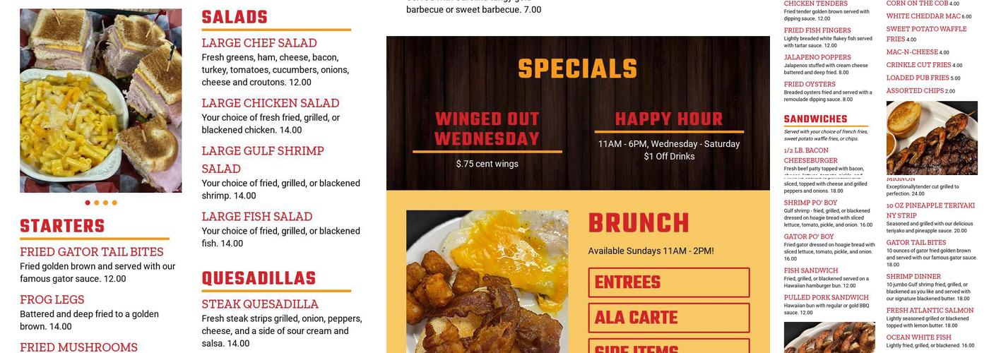 Rascals Bar Menu