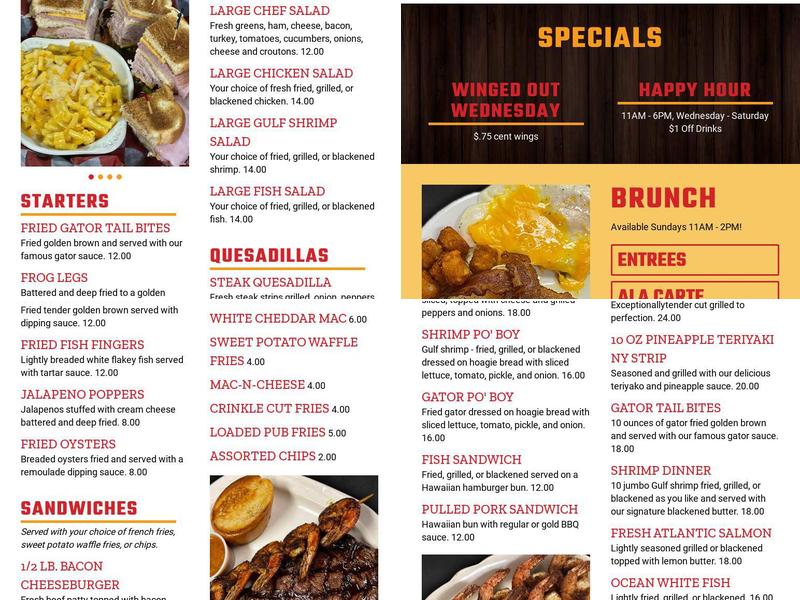 Rascals Bar Menu