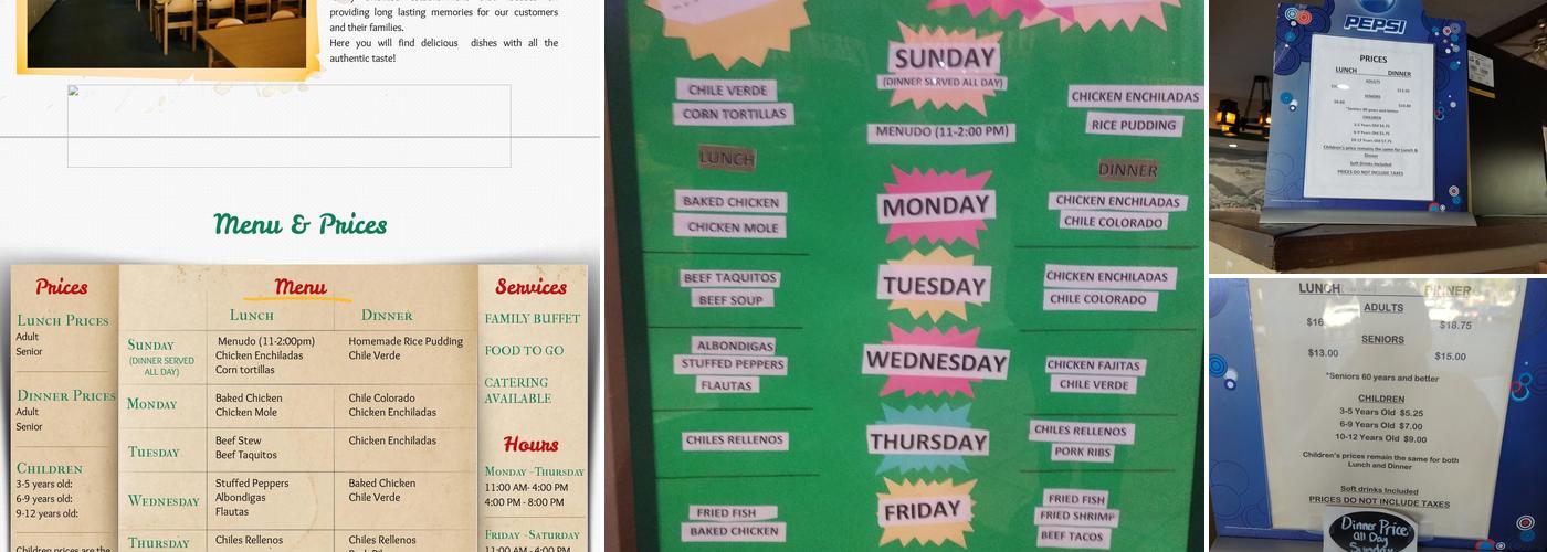 Ole Frijole Restaurant Buffet Menu