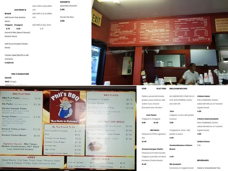 Phil's Barbeque Menu