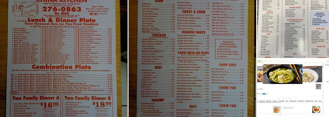 China Kitchen Menu