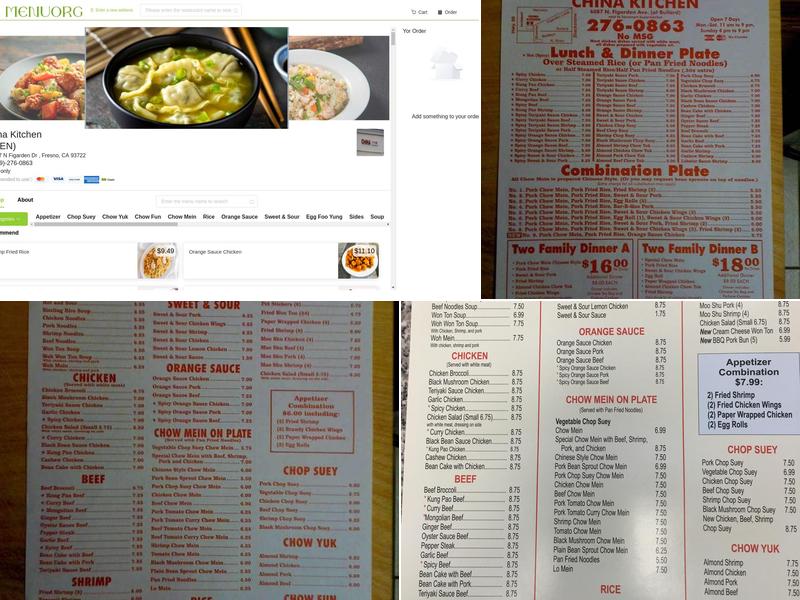 China Kitchen Menu