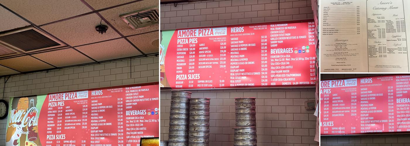 Amore Pizza Menu