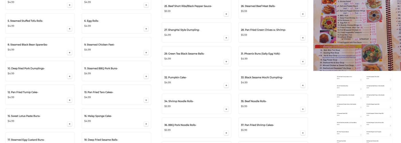 New City Chinese Cuisine Dim Sum Menu