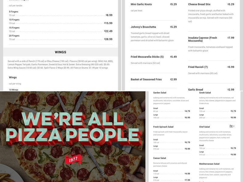 Johnny's New York Style Pizza Menu