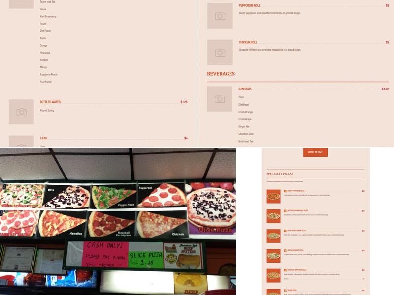 Dream Pizza Menu
