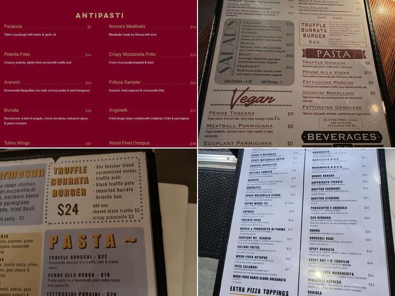 Tufino Pizzeria Menu